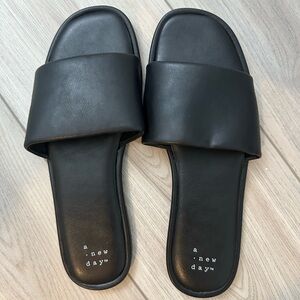 A New Day Classic Black Slides